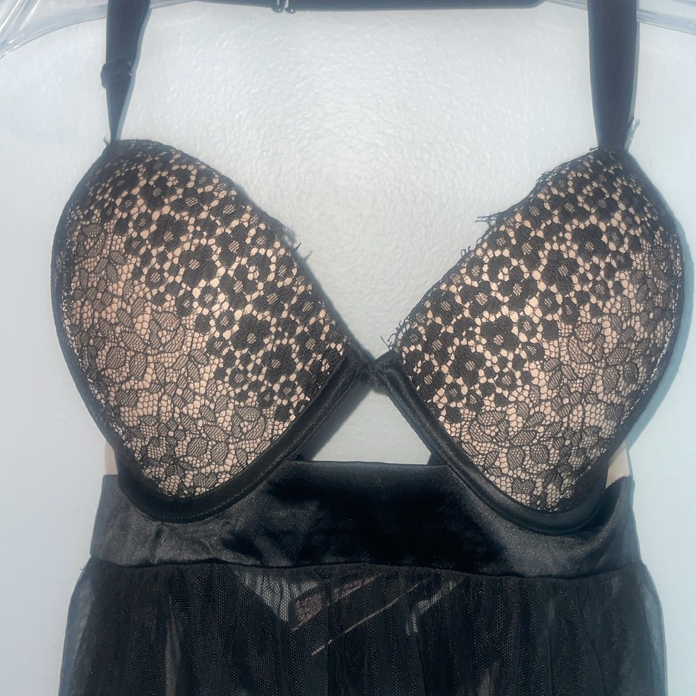 Victorias Secret Eyelash Lace Babydoll Bra Size 34DD - Picture 3 of 12